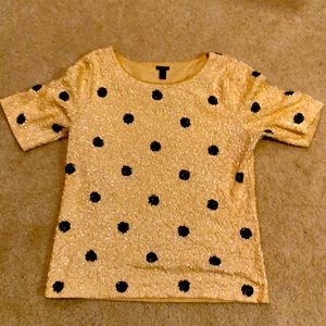 Jcrew Sequin Polka Dot Top